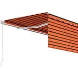 Tenda Ročno zložljiva tenda s senčilom 4,5x3 m oranžna in rjava | Shoptok.si