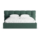Micadoni Temno zelena oblazinjena zakonska postelja s prostorom za shranjevanje z letvenim dnom 180x200 cm Eric – | Shoptok.si