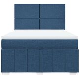 vidaXL Box spring postelja z vzmetnico modra 140x200 cm blago, (21310026) | Shoptok.si