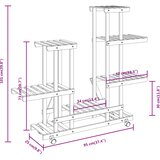  Stalak za cvijeće s kotačima 95x25x101 cm od masivne jelovine | shoptok.hr