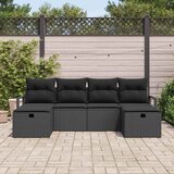  Set sofe 6 kom. 6-Broj sjedala Crna poliratan | Shoptok.si