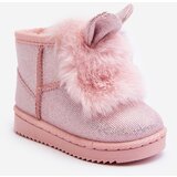 Kesi Children's snow boots insulated with fur, light pink Betty Ears Cene'.'