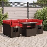 vidaXL Vrtna sedežna garnitura z blazinami 7-delna siv ratan/akacija | Shoptok.si