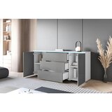 XXXL Komoda Vera, Bela, Siva, Z Osvetlitvijo | Shoptok.si