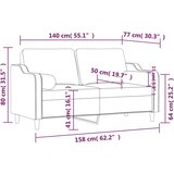 vidaXL Kavč dvosed z blazinami taupe 140 cm blago, (20923204) | Shoptok.si