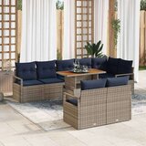  Vrtni set za objed s jastukom 9 pcs Siva i mornarsko plava | shoptok.hr
