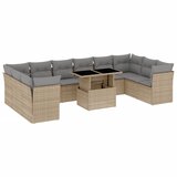Maison Chic Seti vrtnega pohištva - Vrtna garnitura - Vrtni pohištvo set 11-delna z blazinami bež poli ratan, (21815176) | Shoptok.si