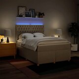  Krevet s oprugama i madracem krem 160x200 cm od tkanine | shoptok.hr