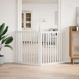 vidaXL Vrata za pse zložljiva 2 panela bela 160 cm topolovina | Shoptok.si