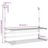  balkonsko stojalo za sušenje perila 89x25x(60–95) cm aluminij | Shoptok.si