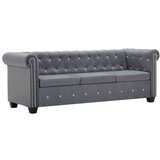 vidaXL Trosjed Chesterfield s baršunastom presvlakom 199 x 75 x 72 cm sivi | shoptok.hr