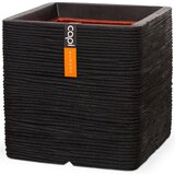 Capi Cvetlični lonec Nature Rib kvadraten 40x40 cm črn Cene