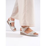 Shelvt White women's Velcro sandals | Shoptok.si