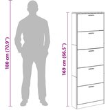 Ormarić za cipele crni 59 x 17 x 169 cm od konstruiranog drva | shoptok.hr