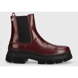Tommy Hilfiger Usnjeni chelsea Preppy Outdoor Low Boot ženski, bordo barva | Shoptok.si