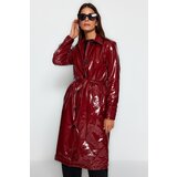 Trendyol Burgundy Shiny Belted Trench Coat | ePonuda.com