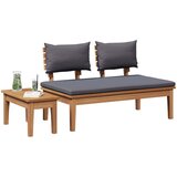  Vrtna klupa i set stolica 2 pcs Siva i smeđa | shoptok.hr