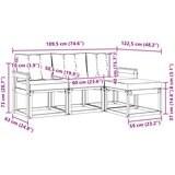  Set vanjskih sofa 4 kom. Prirodna i bež | shoptok.hr