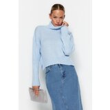 Trendyol Blue Wide Fit Soft Textured Knitwear Sweater Cene