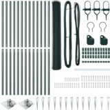 vidaXL šesterokotna ograja Zelena 1.4x25 m jeklo, stebrički z bodicami 13 kos Ø32 mm 160 cm pocinkan jeklo | Shoptok.si