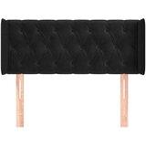  Vzglavje z ušesi črno 93x16x78/88 cm žamet, (20794544) | Shoptok.si