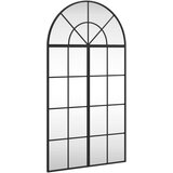 vidaXL Stensko ogledalo črno 60x110 cm obokano železo | Shoptok.si