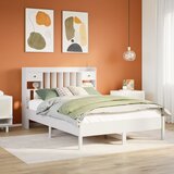 vidaXL Knjižna postelja brez vzmetnice bela 150x200 cm trdna borovina Cene