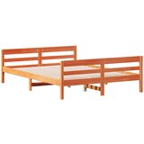  The Living Store Postelja brez vzmetnice voščeno rjava 140x200 cm trdna borovina - Posteljni Okvir, (21500929) | Shoptok.si