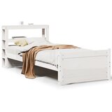 Maison Chic Posteljni okvir - Enojna postelja - Postelja za odrasle z vzglavjem bel 75x190 cm trdna borovina, (21696934) | Shoptok.si
