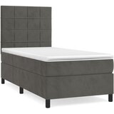 Box spring krevet s madracem tamnosivi 80 x 200 cm baršunasti | shoptok.hr