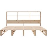 vidaXL Krevet s regalom za knjige bez madraca 180x200 cm masivno drvo | shoptok.hr