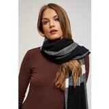 Marisse Checked Scarf With Fringes, Black And White | ePonuda.com