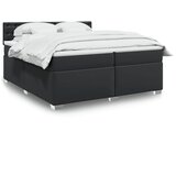  s oprugama i madracem crni 200x200 cm od umjetne kože | shoptok.hr