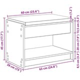  Klupa za hodnik s jastukom Dimljeni Hrast 63 x 38 x 45 cm - Dimljeni hrast 63 cm | shoptok.hr