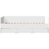 vidaXL Dnevna postelja s predali bela 100x200 cm inženirski les | Shoptok.si