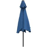  Zunanji senčnik z LED lučkami in jeklenim drogom 300 cm moder, (20693068) | Shoptok.si