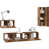 vidaXL Stenski TV kabinet 4 pcs Staro les Srednja Oblikovan les | Shoptok.si