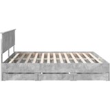  Krevetna konstrukcija s ladicama Betonski sivi 200 x 200 cm Siva 210 x 203 x 90 cm | Shoptok.si