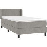 Box spring postelja z vzmetnico svetlo siva 90x200 cm žamet, (20725215) | Shoptok.si