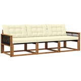 vidaXL Zunanja garnitura za sedenje z blazino 3 pcs Naravna in smetana, (5000273128) | Shoptok.si