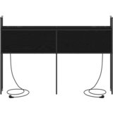 vidaXL Skladiščni naslon z vzglavjem Črni hrast 160 cm Konstruiran les | Shoptok.si
