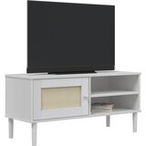 TV ormarić SENJA izgled ratana bijeli 106x40x49 cm od borovine | shoptok.hr