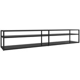 TV ormarić crni 220 x 40 x 40 5 cm od kaljenog stakla | shoptok.hr