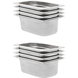  Posude Gastronorm 8 kom GN 1/4 100 mm od nehrđajućeg čelika | shoptok.hr