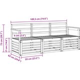  Setovi sofa 3 kom. Bijela Čvrsto drvo akacije 189.5 x 63 x 73 cm | shoptok.hr