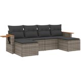 Maison Chic Seti vrtnega pohištva - Vrtna garnitura - Vrtni pohištvo set 6-delna z blazinami siv poli ratan, (21805513) | Shoptok.si