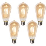LUEDD Komplet 5 E27 zatemnitvenih LED žarnic ST64 zlata 5W 450 lm 2700K u