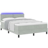 vidaXL Krevet s podnicom i madracem & LED svjetlom svijetlosiva 160x200 cm Baršun Cijene