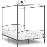 vidaXL okvir za krevet s nadstrešnicom sivi metalni 160 x 200 cm Cijene