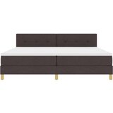  Krevet s oprugom s madracem Tamno smeđa 200x200 cm Tkanina | shoptok.hr